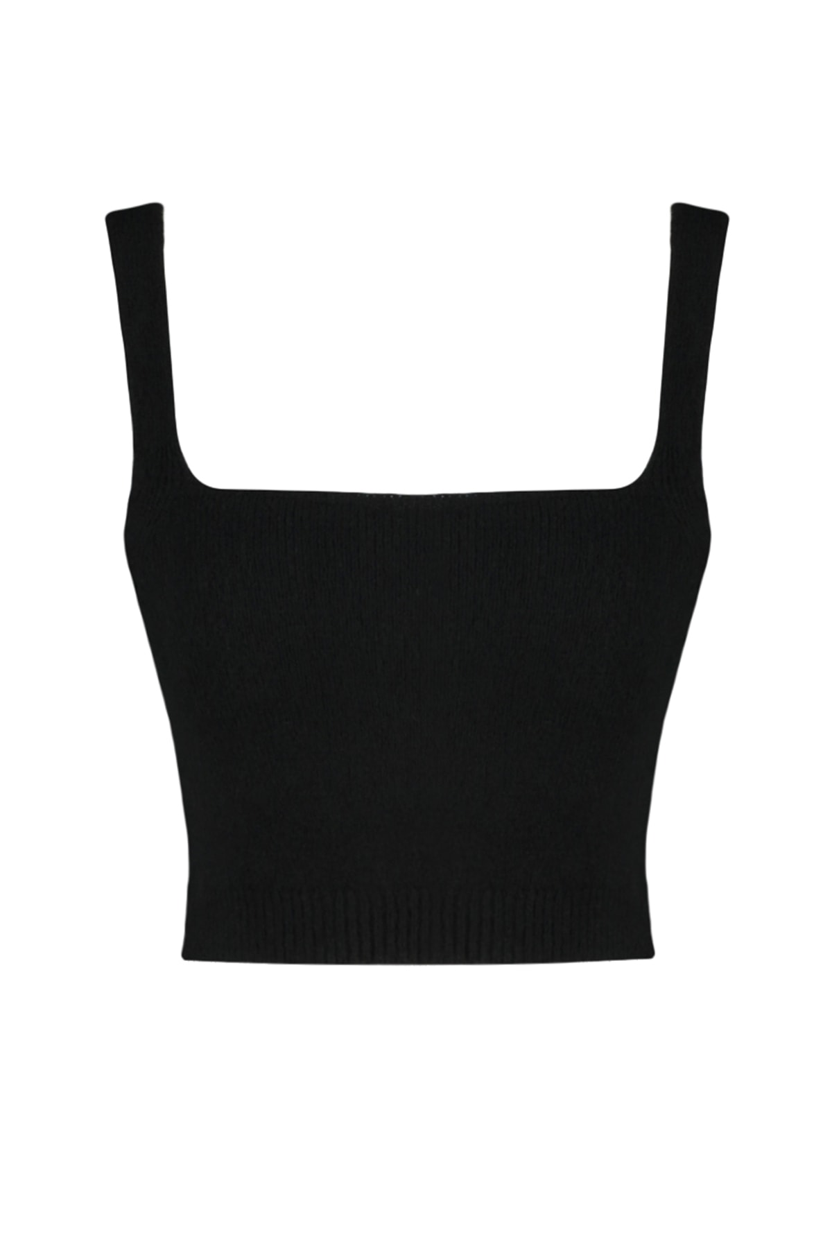 Trendyolmilla  Siyah Crop Yumuşak Dokulu Bluz-Hırka Triko Takım TWOAW21HI0107 - Görsel 7