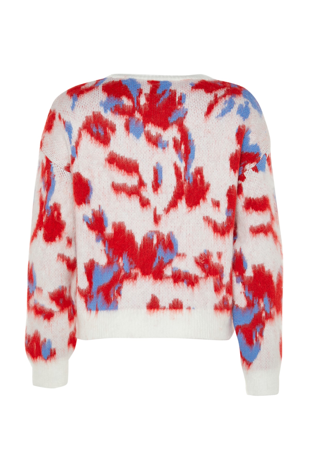 Trendyolmilla  Ekru Yumuşak Dokulu Bisiklet Yaka Desenli Triko Kazak TWOAW24KZ00214 - Görsel 8