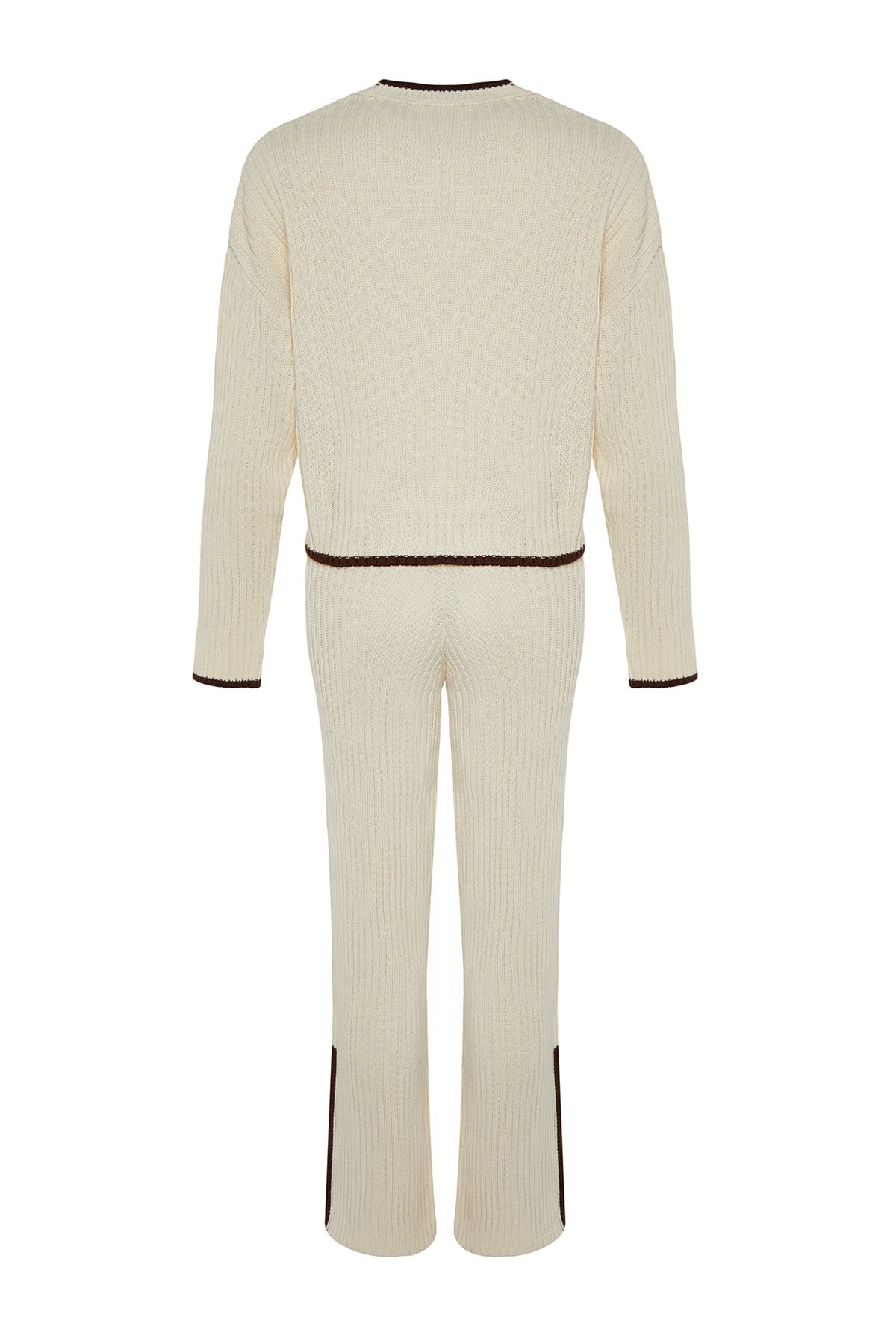 Trendyol Collection-Corded Stone Color Block Crop Knitwear Set - Twoaw24Au00021 8