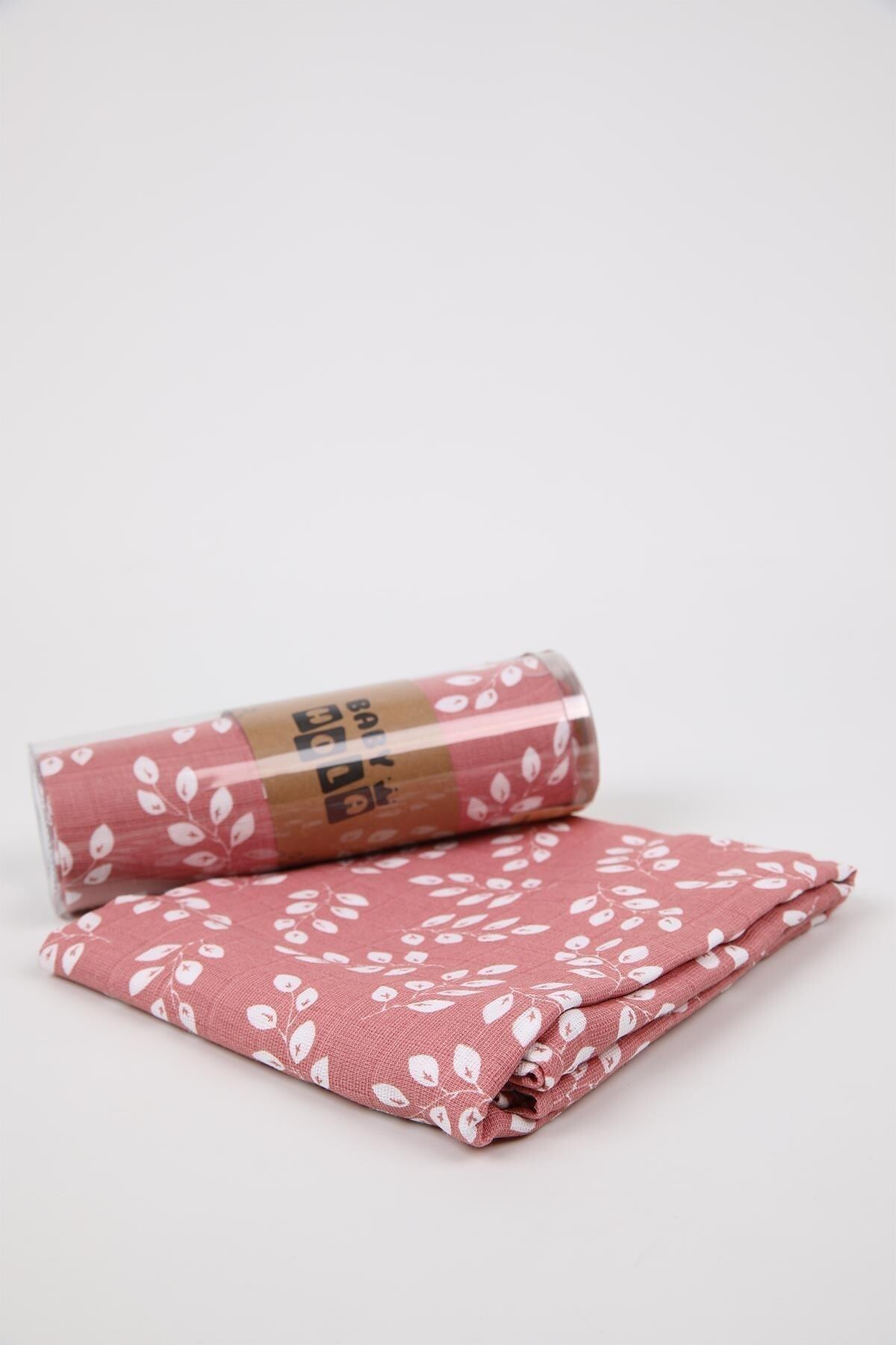 Babyhola Müslin Örtü 80x80cm Yaprak Desen Organik Hediyelik Emzirme Alt Açma Yenidoğan Puset Örtüsü fotoğrafı 4 (önizleme)