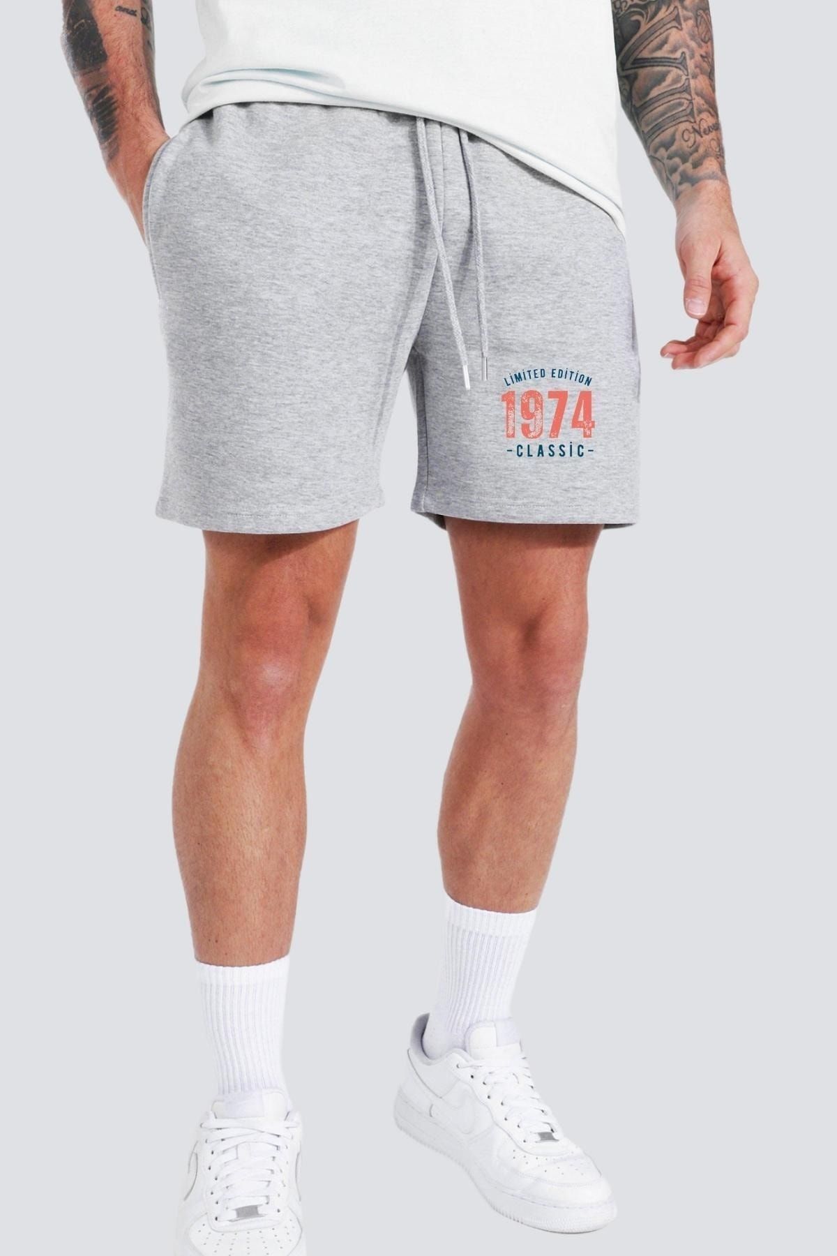 RABTEKS-Regular Fit Gray Printed Shorts 2