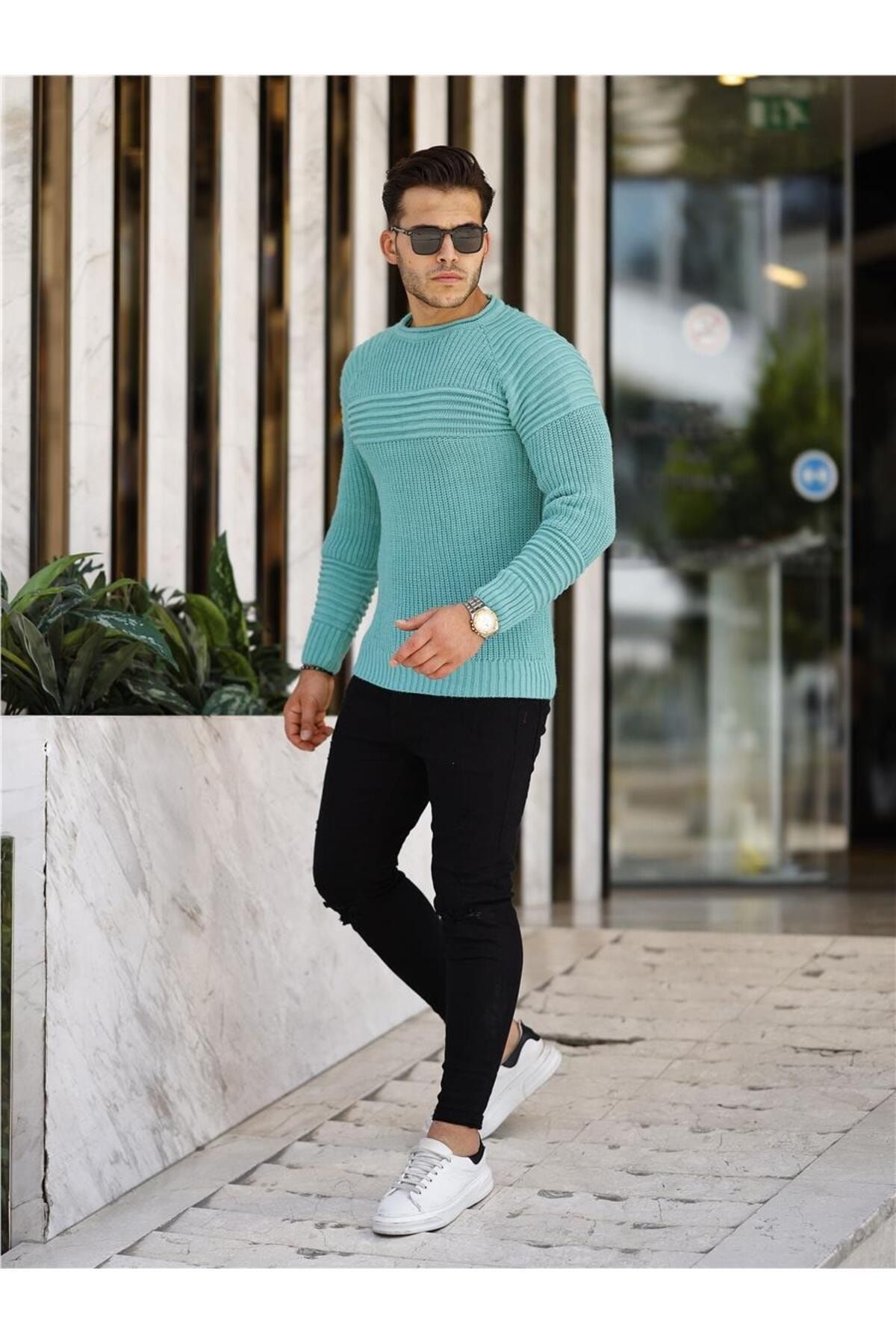 Turquoise sweater outfit store