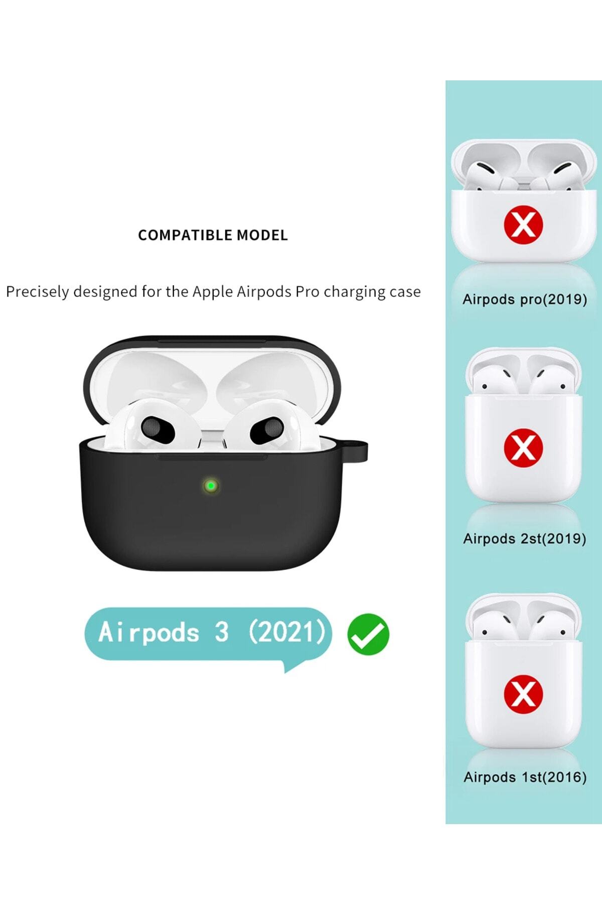 Airpods 3. Nesil Uyumlu Silikon Kılıf Yumuşak 360 Koruma 4