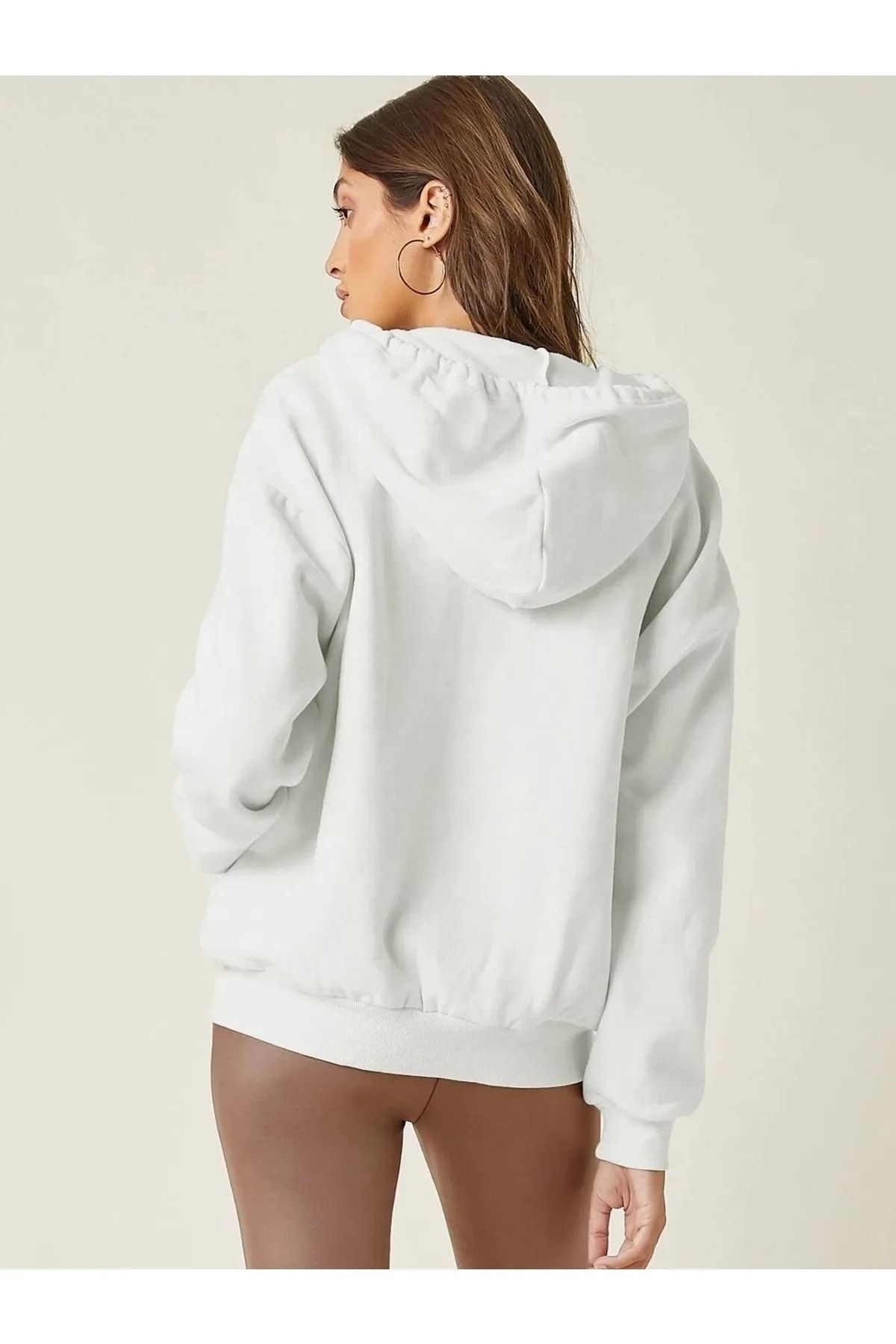 Keywest Plus Size Unprinted 3 Thread Zippered Fleece Cardigan