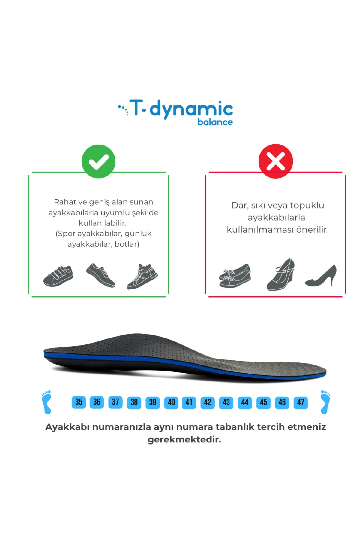 T-Dynamic Balance Güçlü Ark Destekli Ortopedik Tabanlık | İçe Basma Eğilimi ve Yüksek Kavis Desteği İçin 5