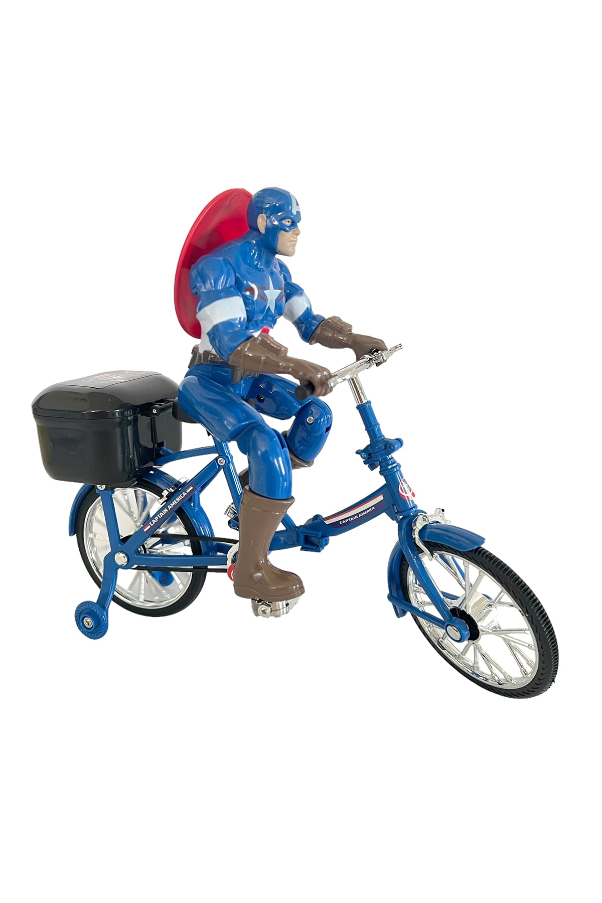 UDATOYS Kaptan Amerika Karakter Ve Bisiklet Müzikli Işıklı Hareketli Captain America Figür fotoğrafı 5 (önizleme)