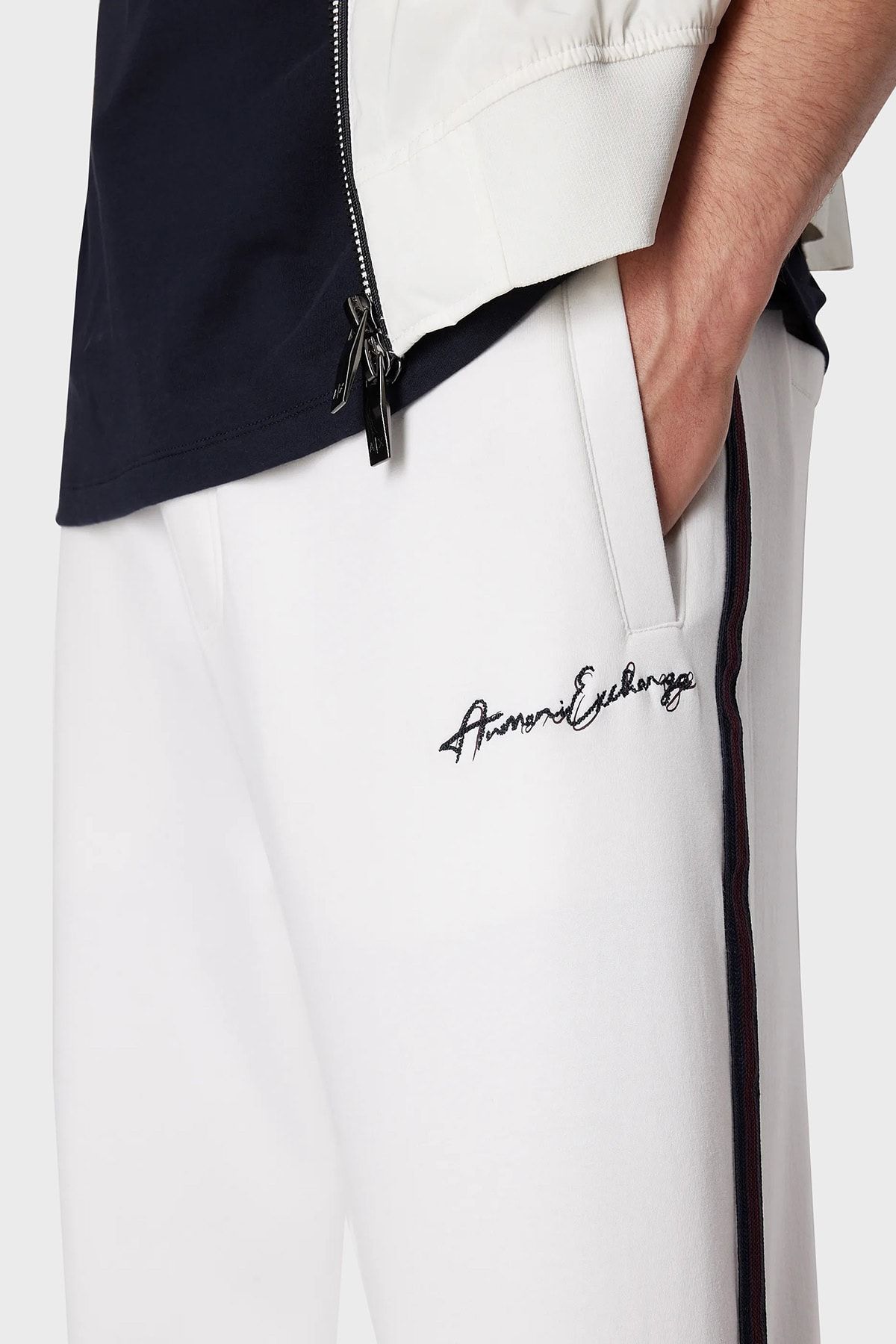 شلوار سفید مردانه پنبه متصل به طور منظم ورزشی 6rzpld zjzgz 1116 Armani Exchange