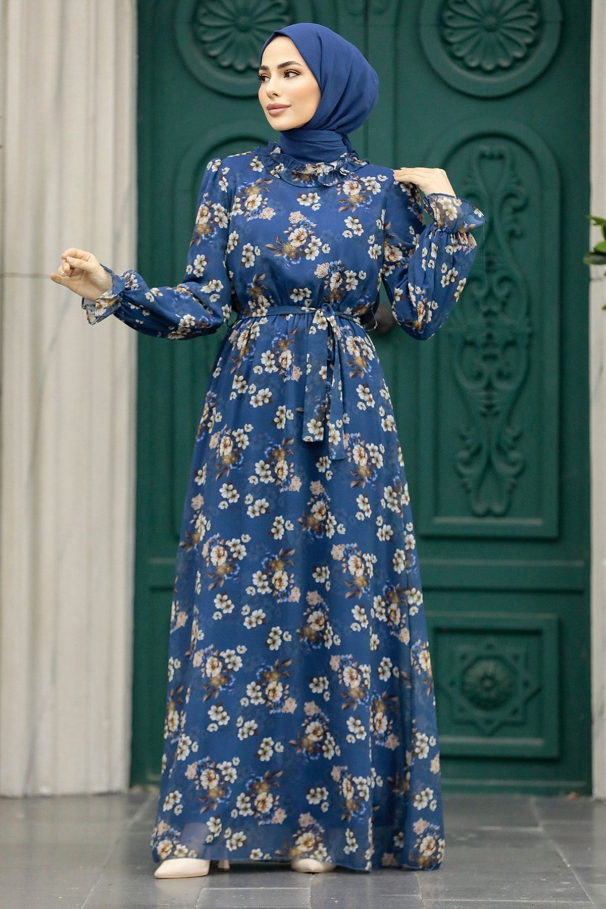 Neva Style Dress Dark blue A line Trendyol