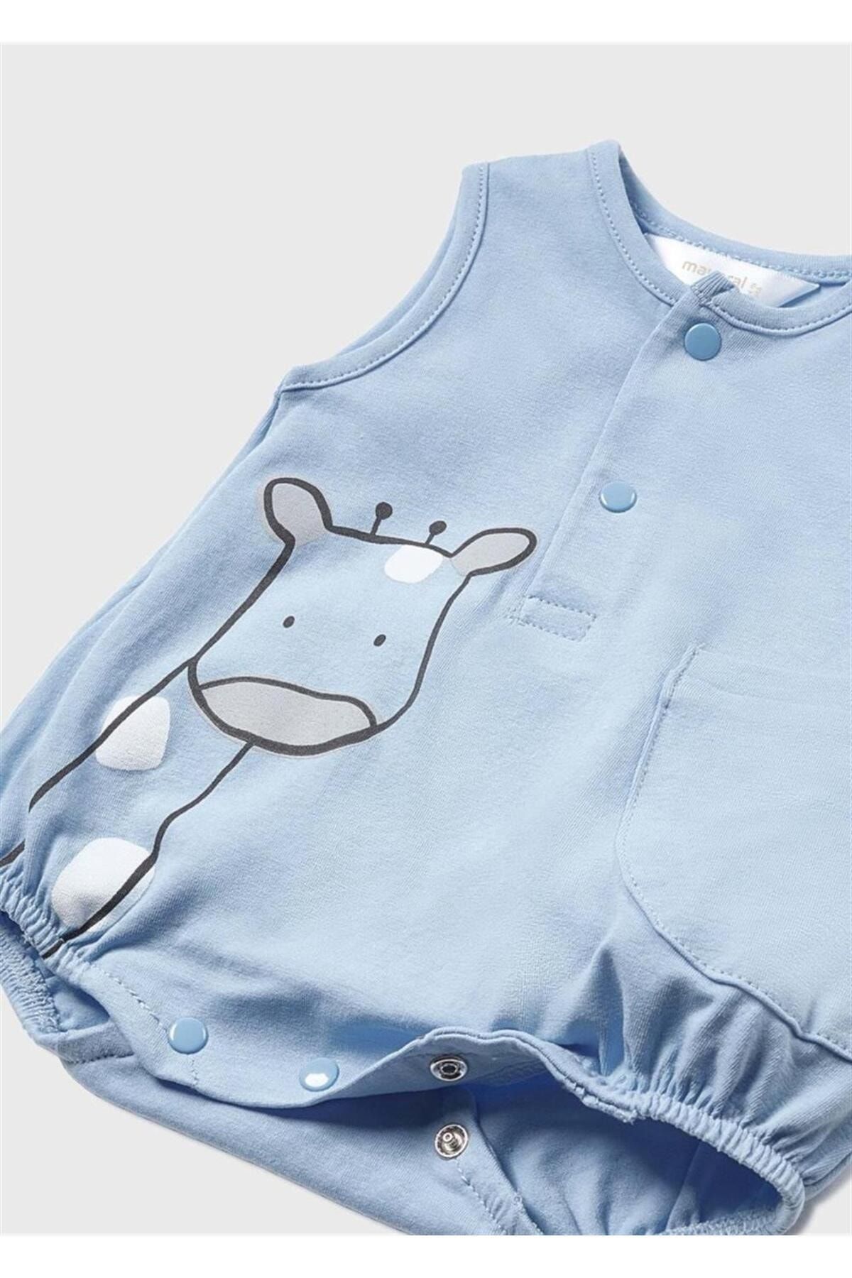 لباس بیمارستانی نوزاد آبی پسرانه و بچگانه کلاه سرهمی BABY BOY 2 pack Mayoral