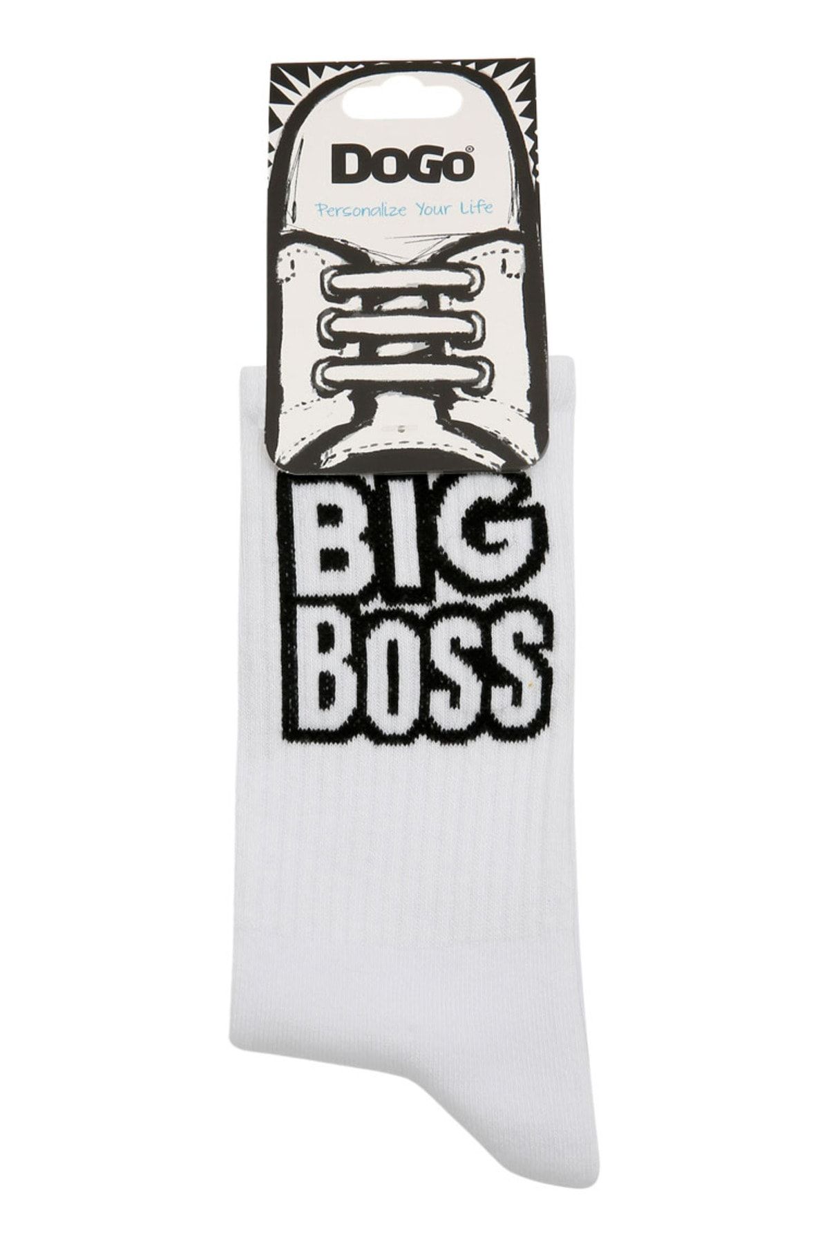 Dogo-Unisex Vegan Λευκές Κάλτσες - Σχέδιο Big Boss 4