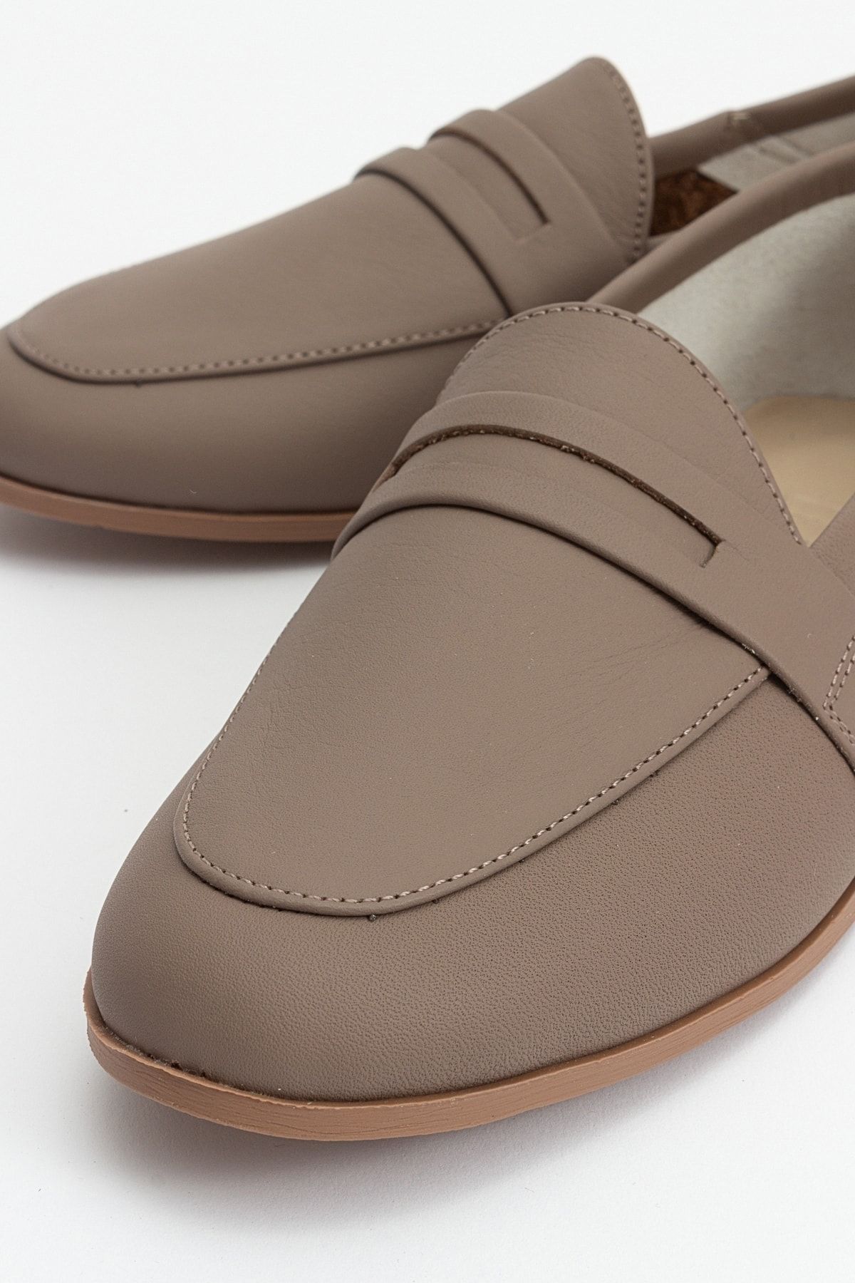 لوفر خاکستری زنانه F05 Sone Skin چرمی Flat luvishoes