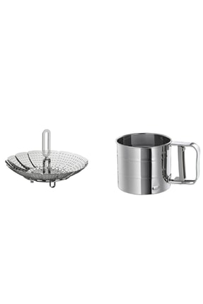 IKEA 2 Li Paslanmaz Set, Klockren Buharda Sebze Haşlama Ve Pişirici + Idealıs...