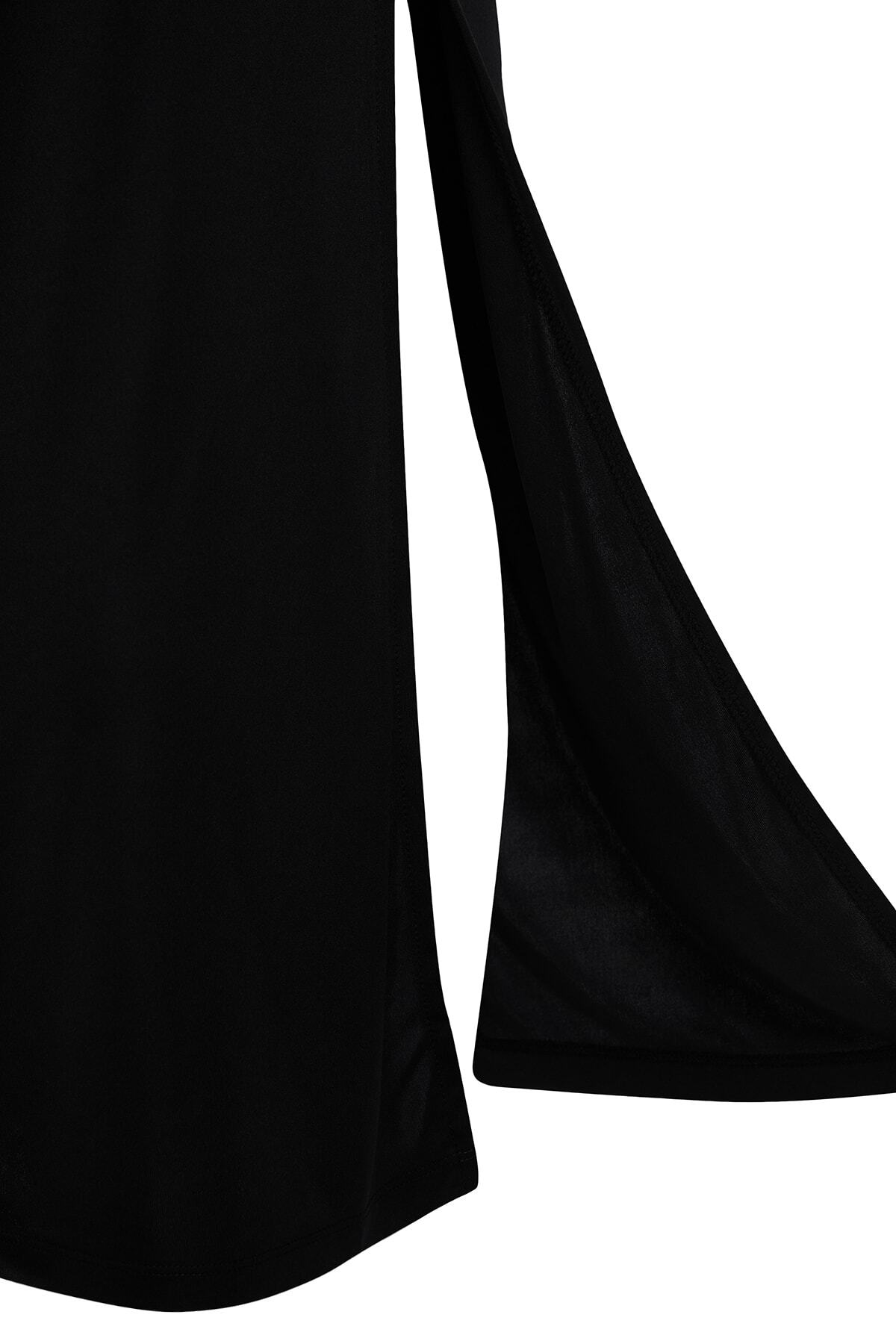 Trendyolmilla  Siyah Maxi Yüksek Bel Esnek Örme Etek TWOSS23ET00372 - Görsel 7