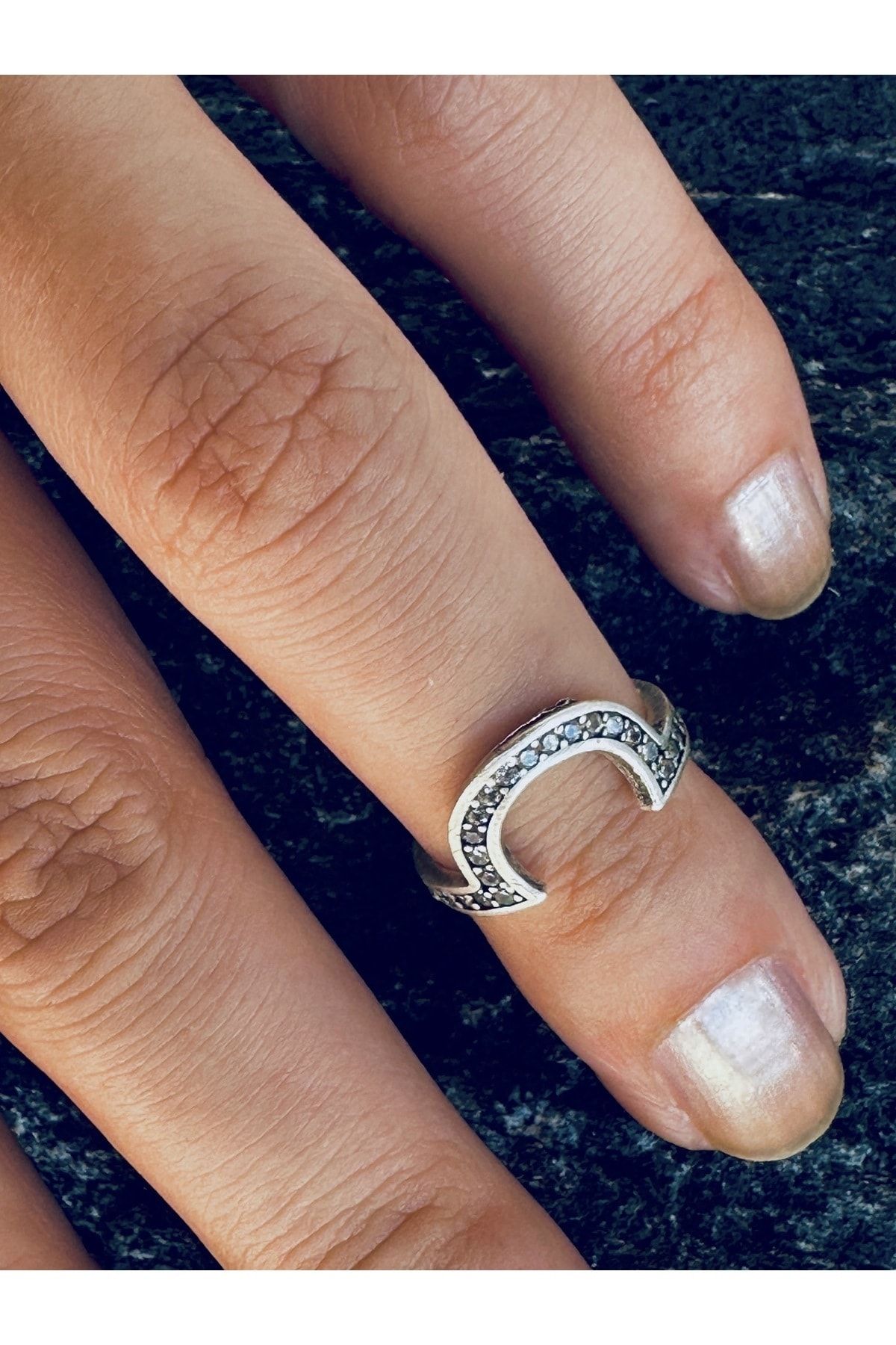 capo by ayta yama Swarovski Stone Adjustable Joint Ring Trendyol