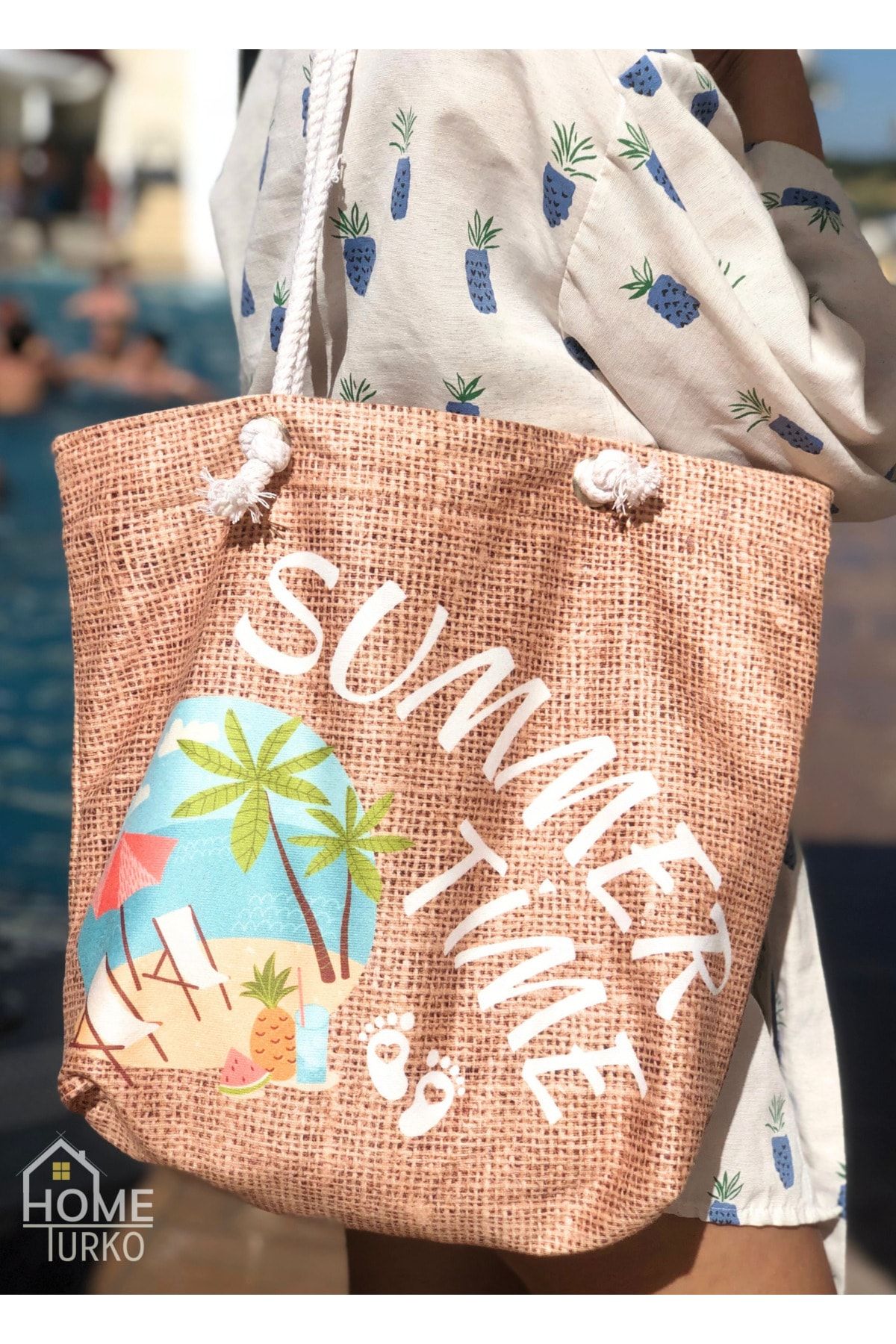 HomeTurko Beach Bag Pool Bag Gift Summer Bag Printed Beach Bag