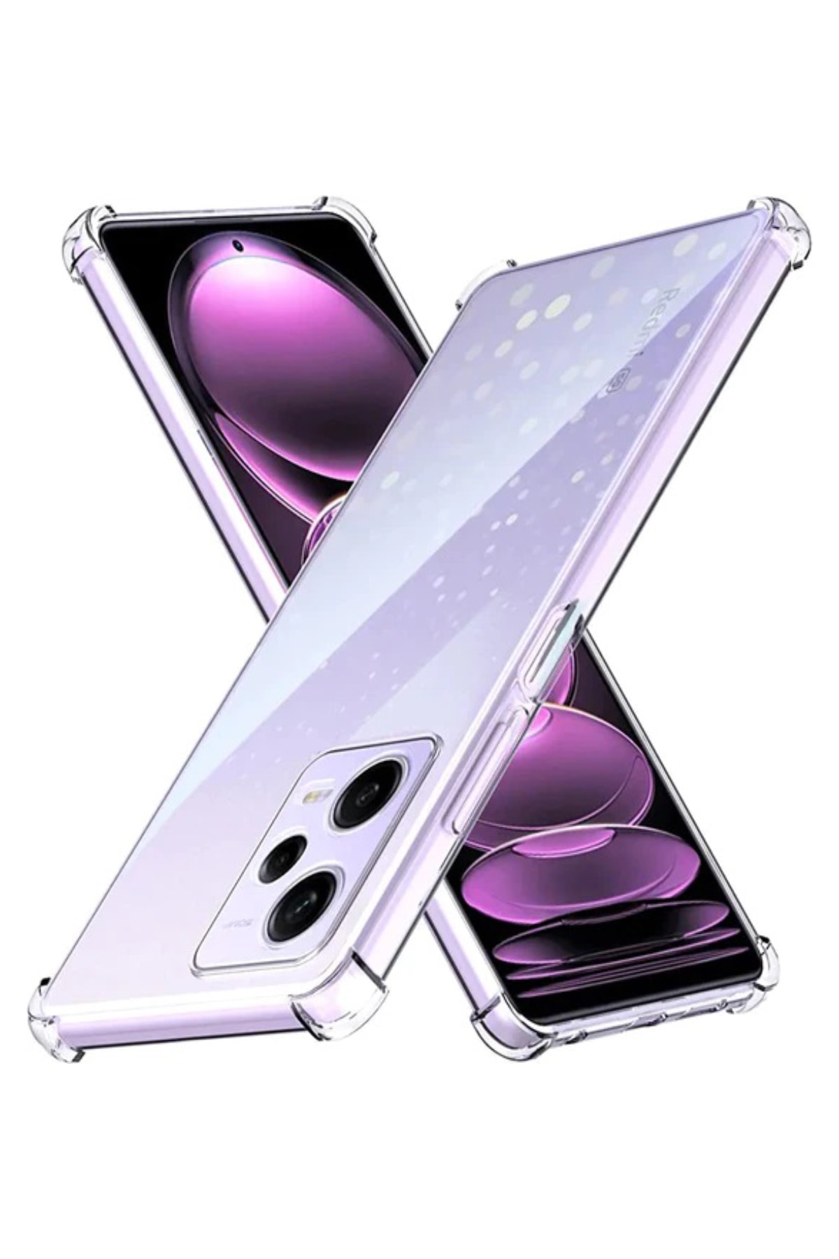 Xiaomi Redmi Note 12 Pro 5G Kapak Kamera Korumalı Antishock Köşe Korumalı Şeffaf Silikon Kılıf