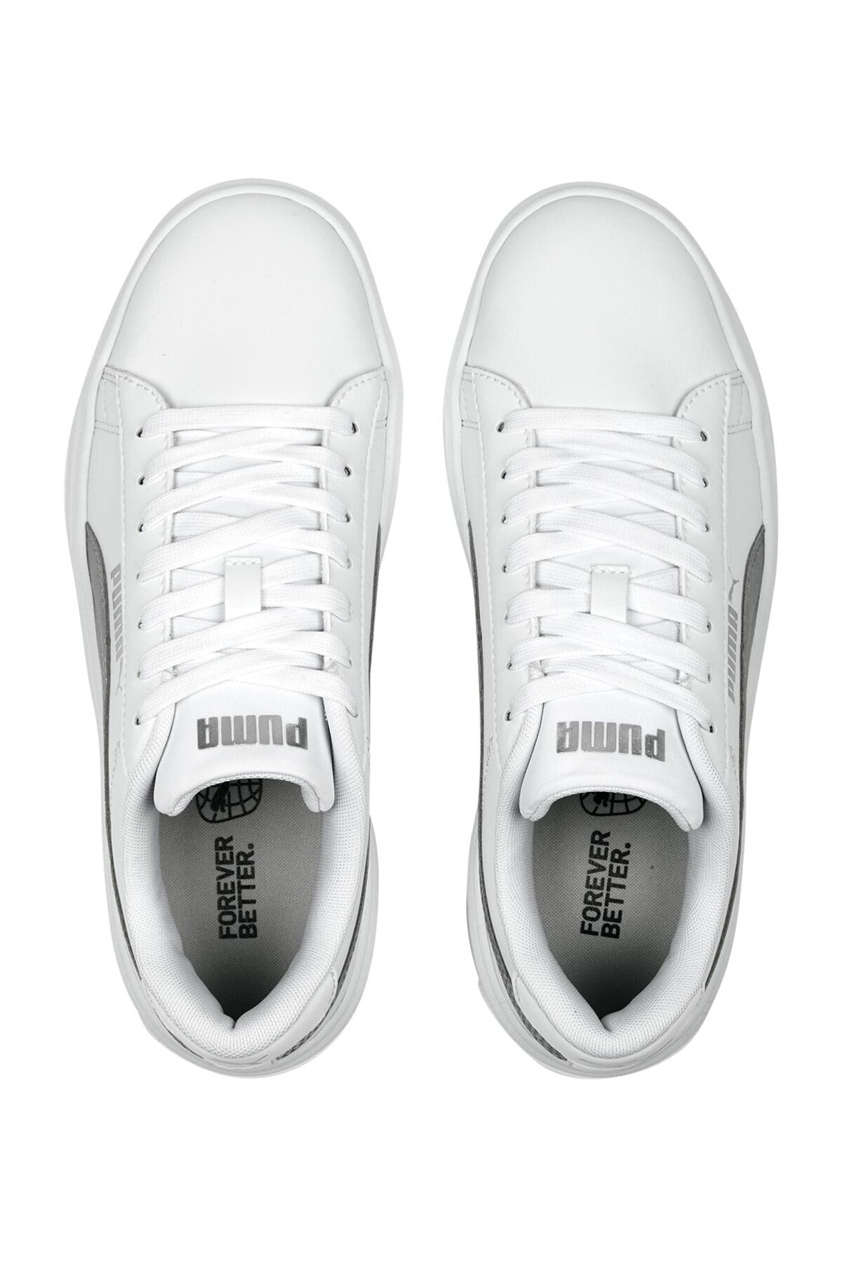 کفش Puma پوما ورزشی زنانه Smash Platform v3 Space M White اورجینال - تصویر 3
