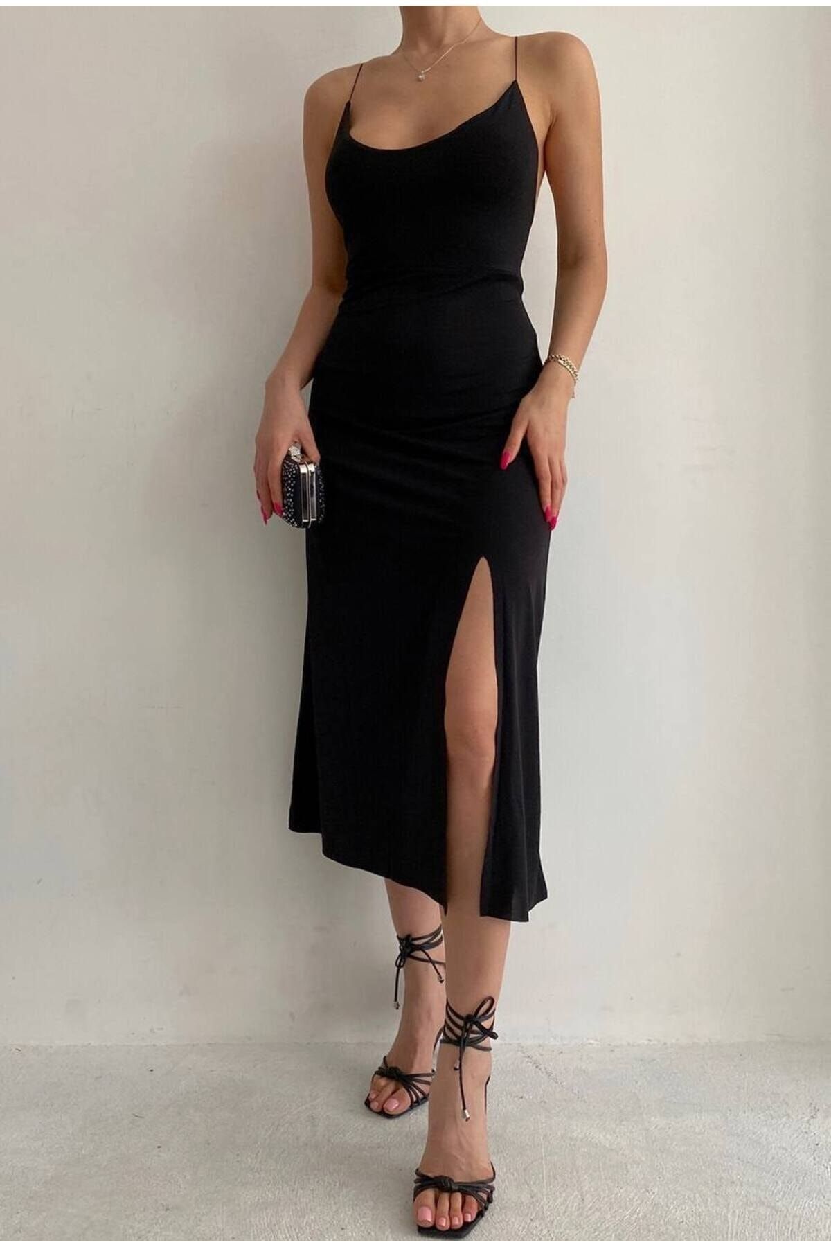POMELO FASH ON Dress Black Slim Trendyol