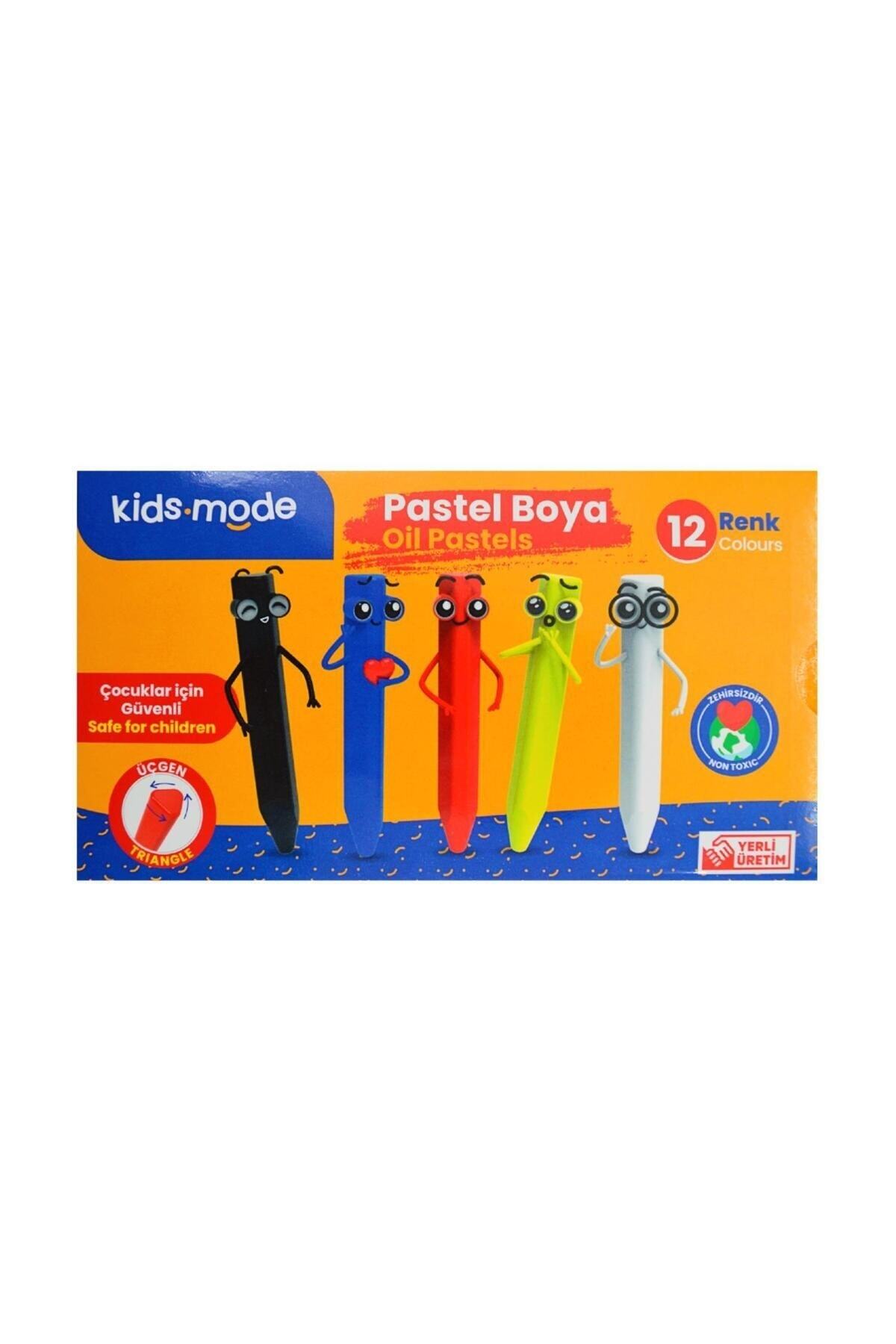 Kids Mode Yağlı Pastel Boya Üçgen 12 Renk DKPB105