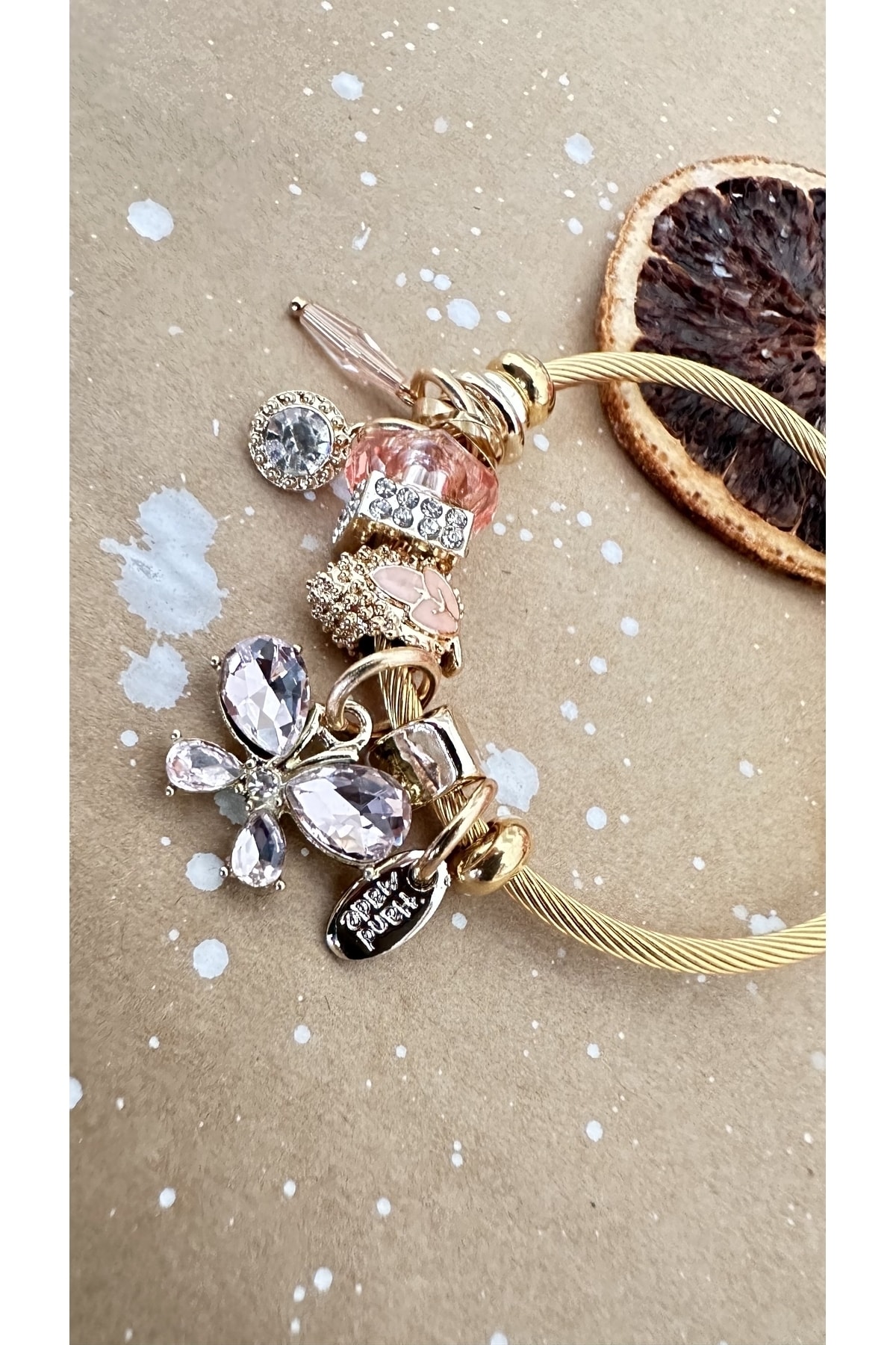 Clamp, Gold Color Non-darkening, Charm Bracelet, Butterfly Bracelet Women's Bracelet