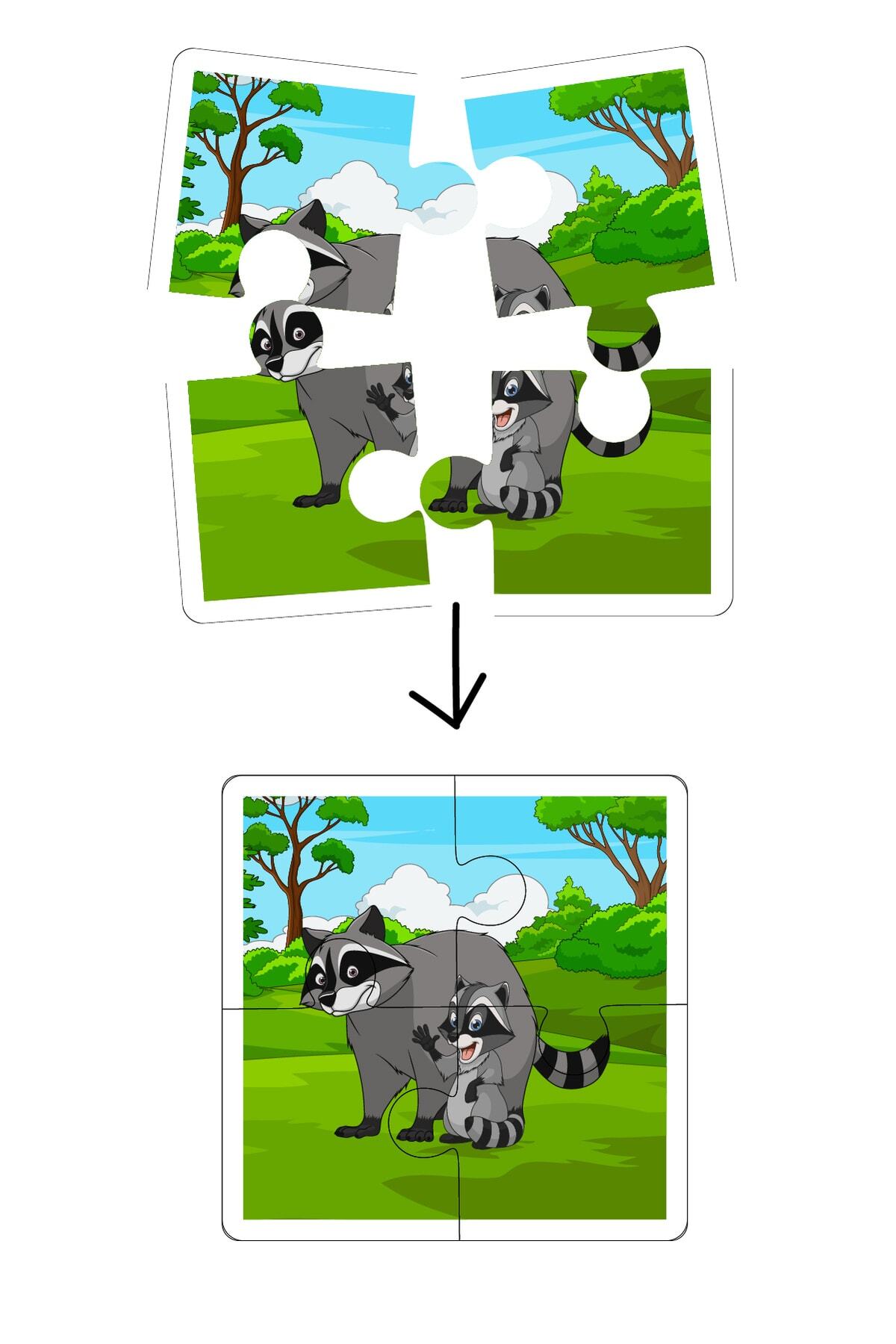 metafortoys 5 Adet Ahşap 4 Parça Yapboz Bebeğimin İlk Pazıl Seti (Rakon-Koala-Leopar-Kurt-Muse) fotoğrafı 3 (önizleme)