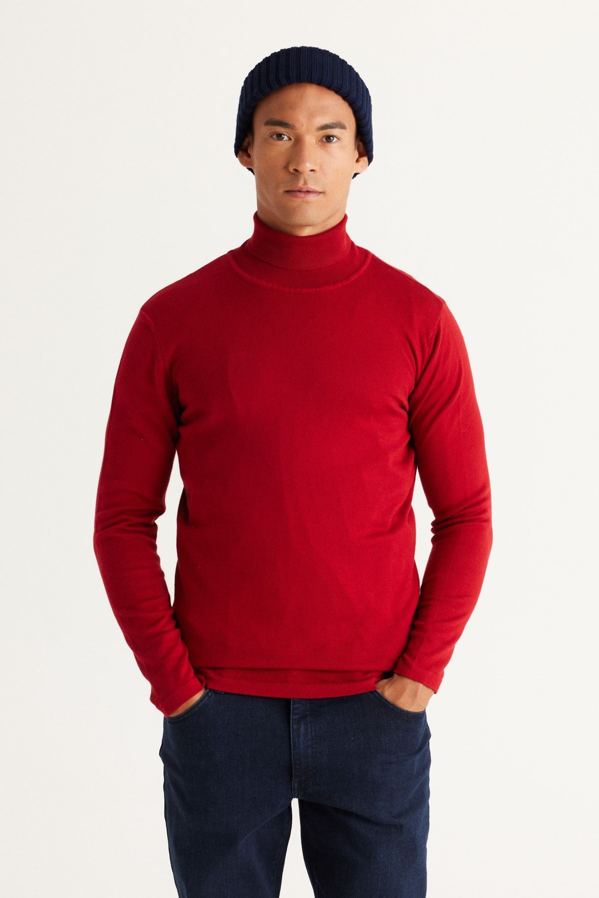 Mens red turtleneck shirt outlet