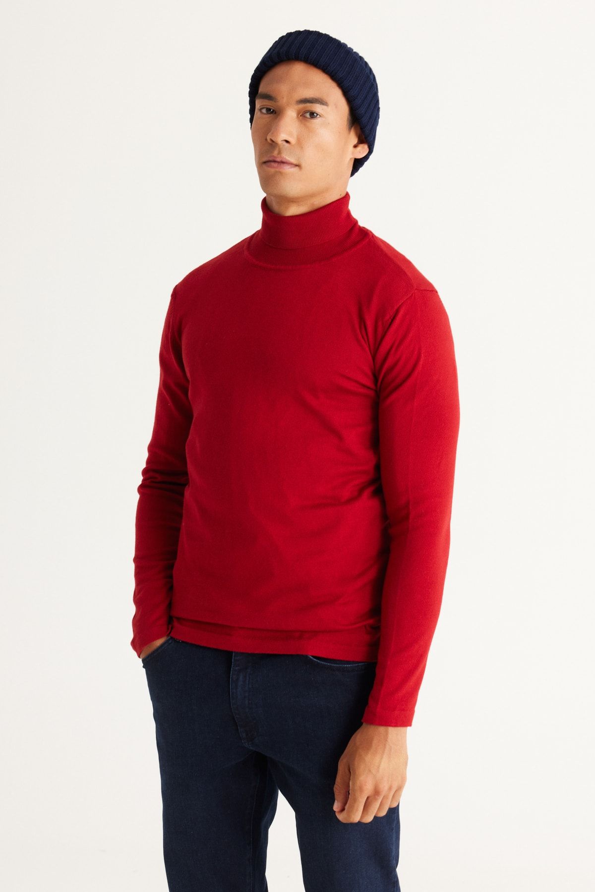 Mens red cheap turtleneck jumper