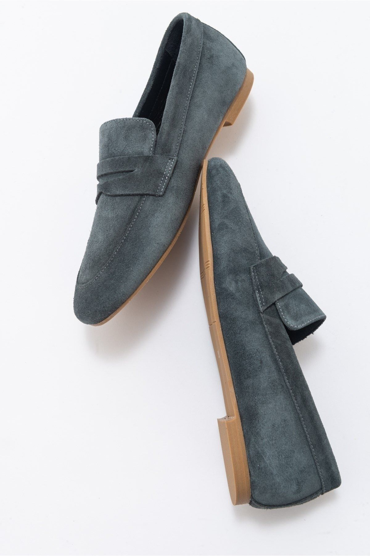 لوفر آبی زنانه کفش های Loafer چرمی Navy luvishoes