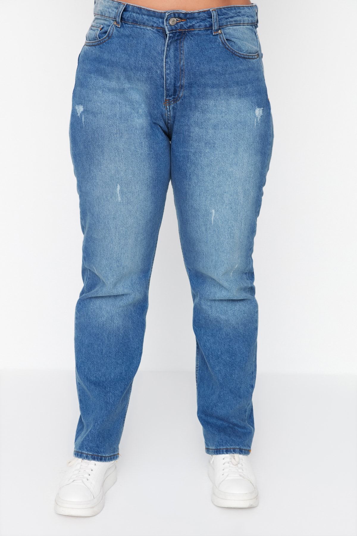 Trendyol Curve Plus Size Jeans - Dark blue - Bootcut - Trendyol