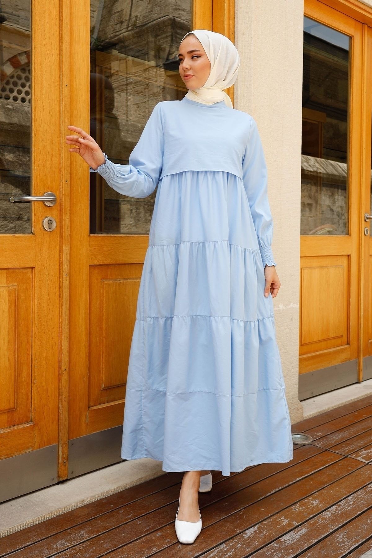Baby blue hijab dress on sale