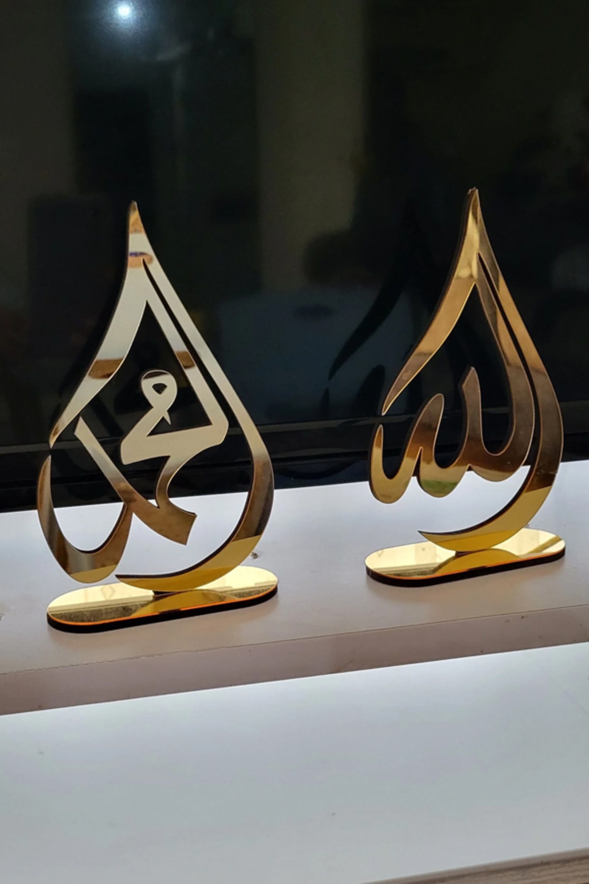 Desktop Drop Allah Muhammed Lafzı Mirrored Plexiglas