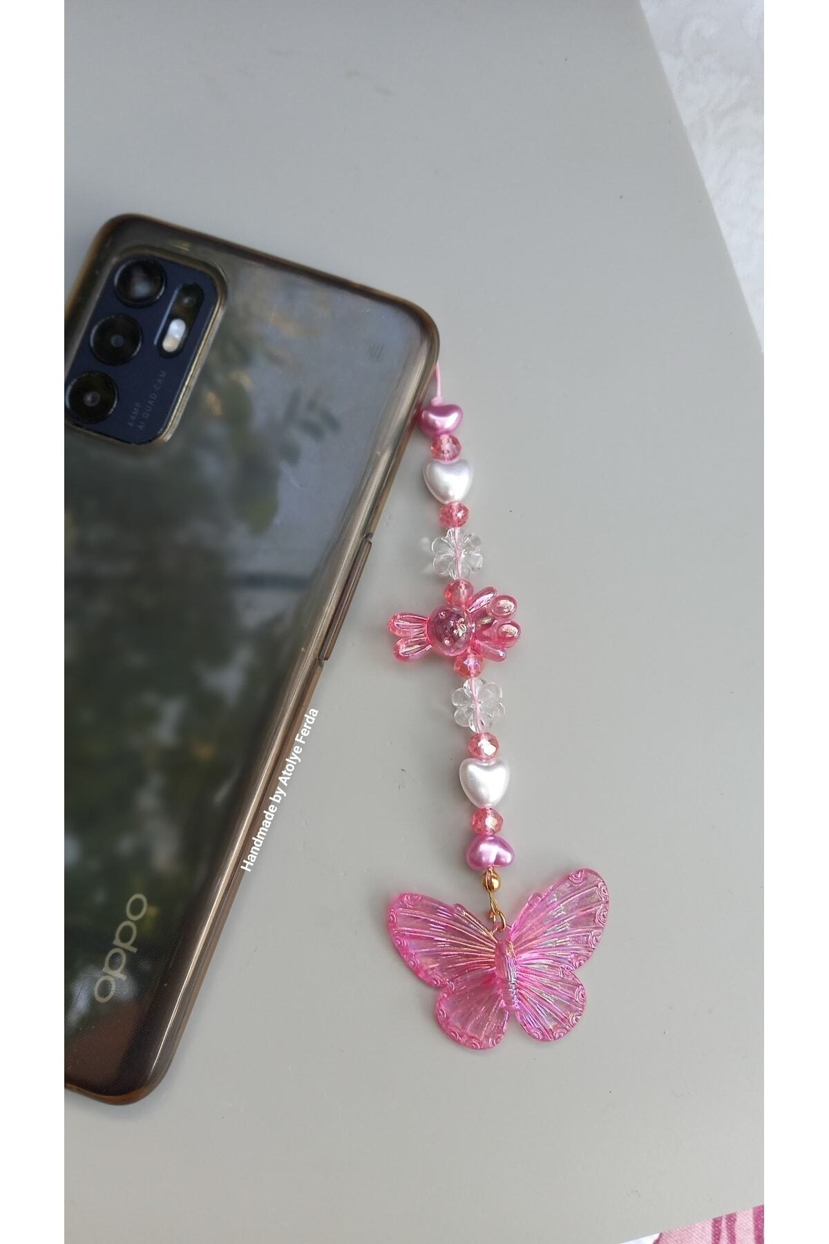 Atolye Ferda-Phone Charm with Butterfly and Rabbit Figures Phone String 2