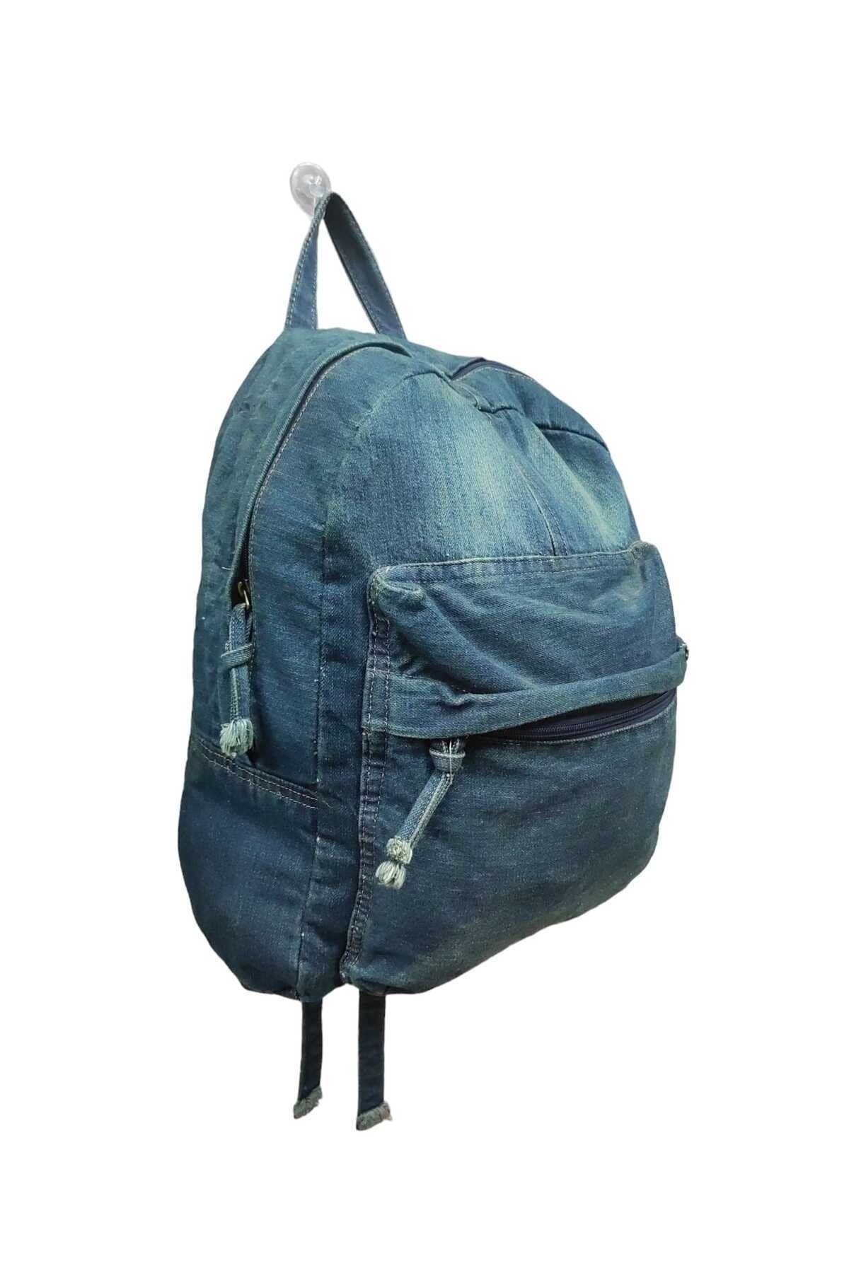Alone Unisex Two Compartment Denim Backpack 02