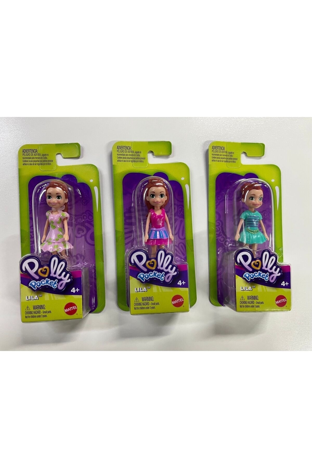 Polly Pocket Lila 3 lü set Pollypocket kızlar Polly Pocket Bebek FWY19 GKL32 FWY22 GKL30
