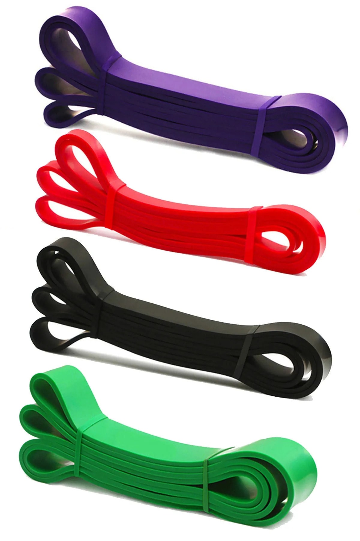 MultiFlexPro 4 Lü Resistance Powerband Güç Bandı Seti Direnç Lastiği Squat Aerobik Sert Orta Hafif Xsert Direnç