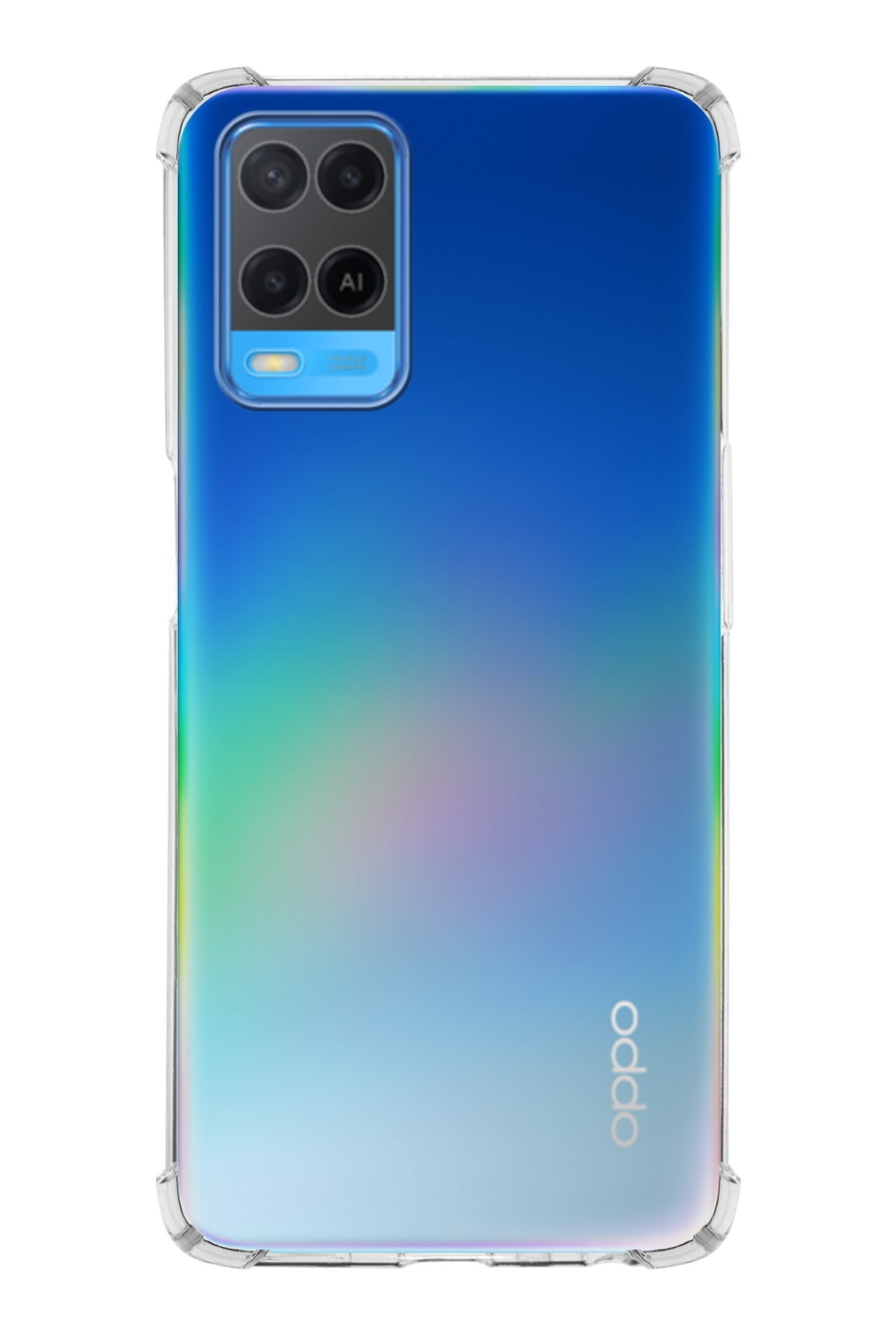 Oppo A54 Kapak Kamera Korumalı Antishock Köşe Korumalı Şeffaf Silikon Kılıf