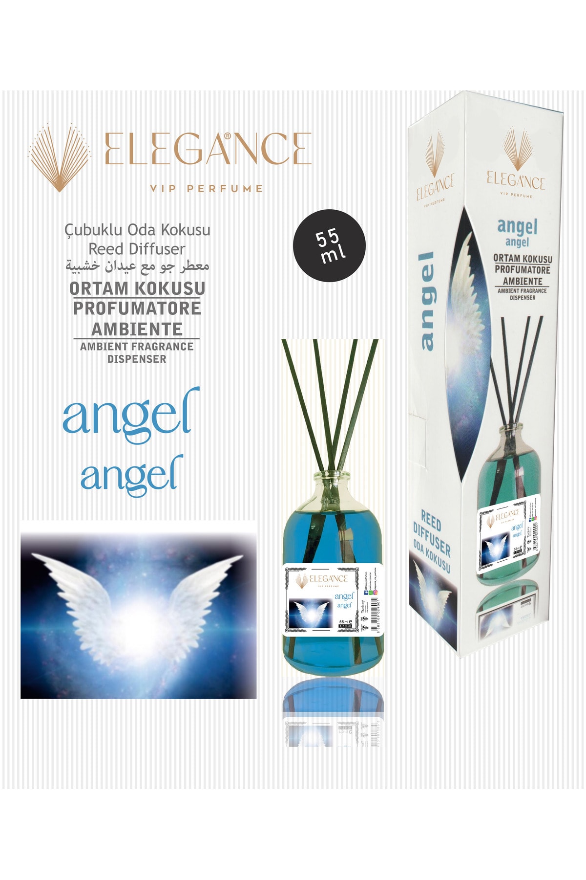 Angel Reed Diffuser Bambu Çubuklu Oda Kokusu (55 ml).
