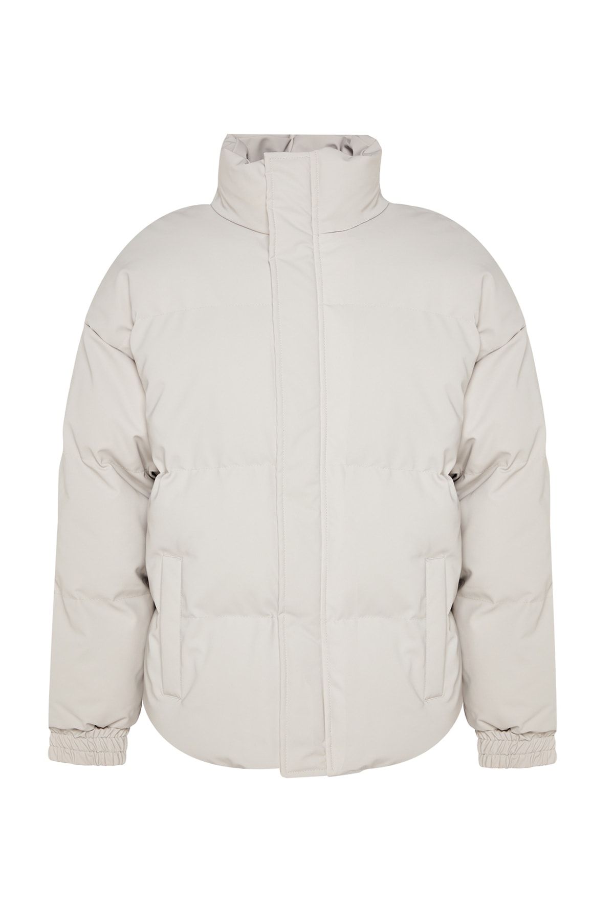 Trendyol Collection-Übergroße Winter-Pufferjacke – Stehkragen, Steinfarbe TMNAW24MO00012 5