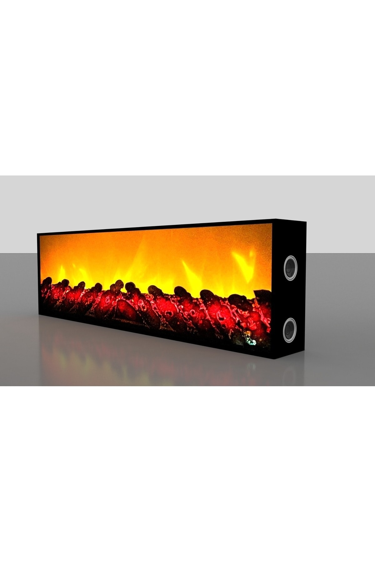 DEKORATİF ŞÖMİNE 5 RENK EFEKTİ+Bluetooht + Uzaktan Kumanda + ateş çıtırtısı 125X25X14 9