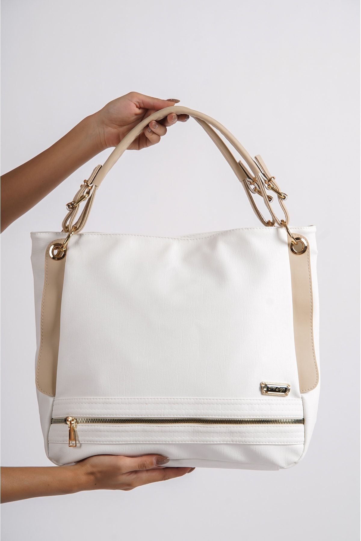 White soft leather best sale handbags