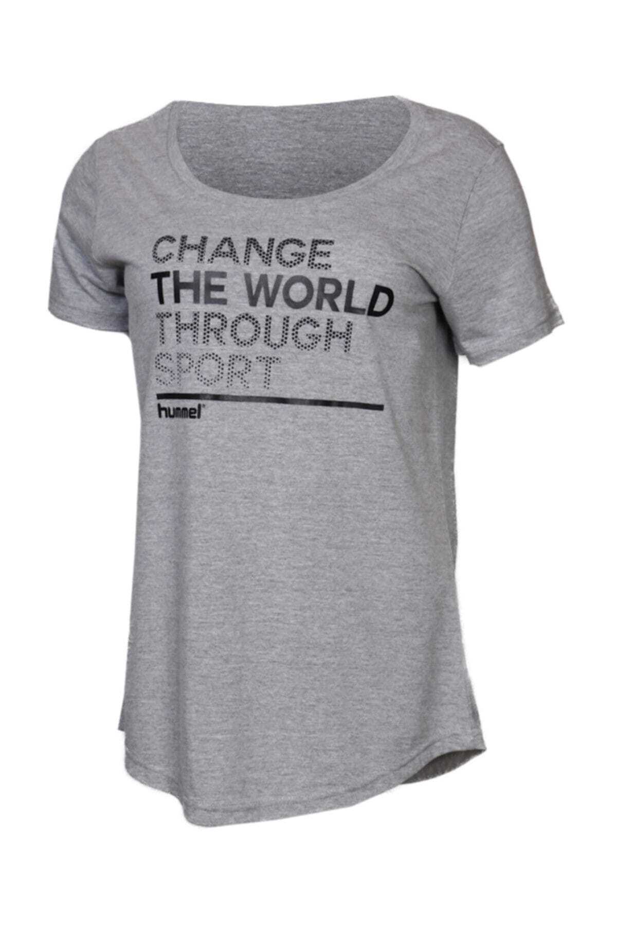 hummel-HMLFLORELLA T-SHIRT S/S GRAY MELANGE Women's T-Shirt 100580936 4