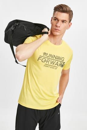 Erkek Sarı Fyp Aktif Spor T-shirt 9SH791Z8