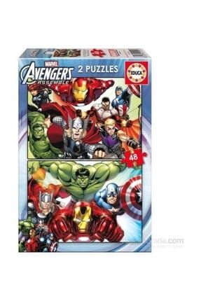 Avengers 2 x 48 Parça Çocuk Puzzle 15932