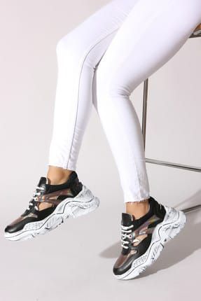 Siyah Platin Kadın Sneaker 504C-256-S-01