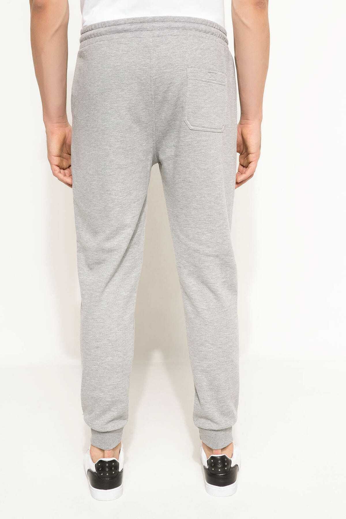 DeFacto-Men's Gray Basic Ribbed Sweatpants G5751AZ.18SP.GR210 2
