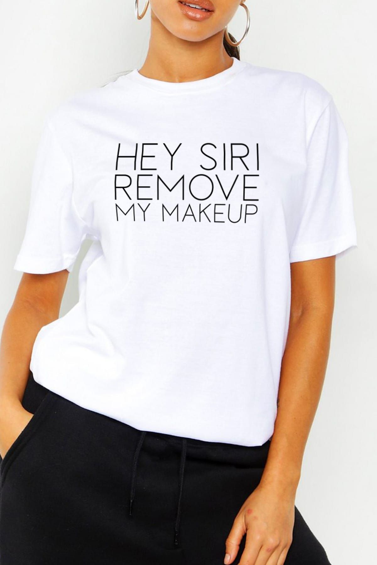 Mack-تي شيرت HEY SIRI (Boyfriend) للسيدات WBR101 1