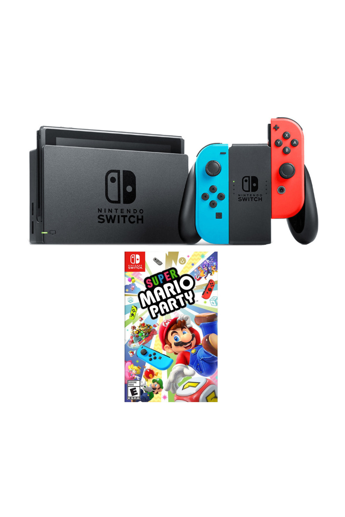 Switch Renkli Mavi Kırmızı + Super Mario Party Oyun