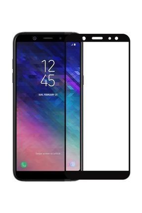 Samsung Galaxy A6 Plus 2018 3D Tam Ekran Koruyucu Temperli Cam Siyah GLXA6PDDF5A
