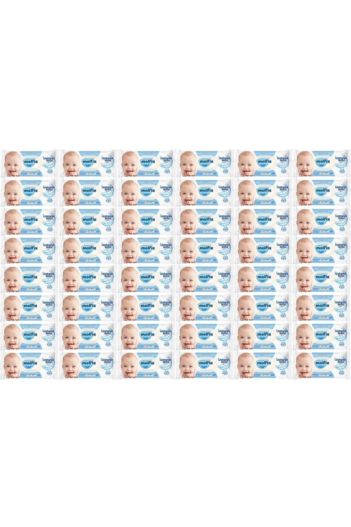 Molfix-Set of 48 Isotonic Towels - Sensitive Skin, 60 Sheets with Plastic Cover 1
