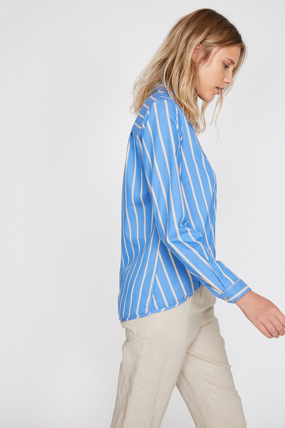 Koton Bluse Blau Regular Fit Fast ausverkauft